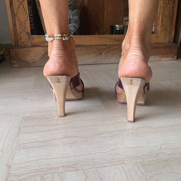 Yves Saint Laurent patent leather purple sandals 37 - Picture 3 of 6